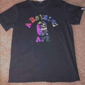 BAPE mixed camo college S/S crew neck